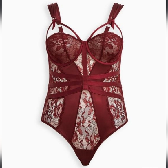 torrid Other - Torrid  curve lace and satin burgundy bodysuit
